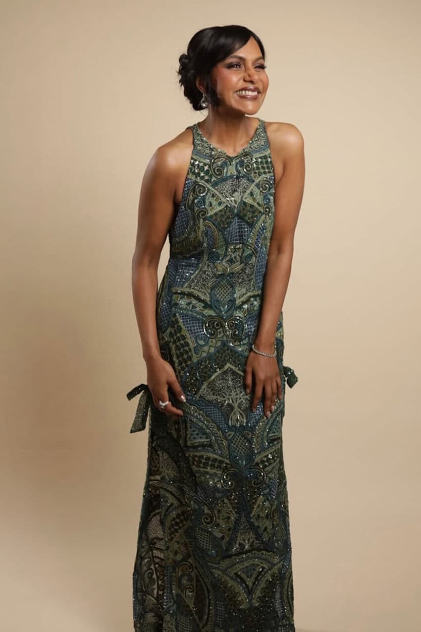 Theodesia Embroidered Cord Gown