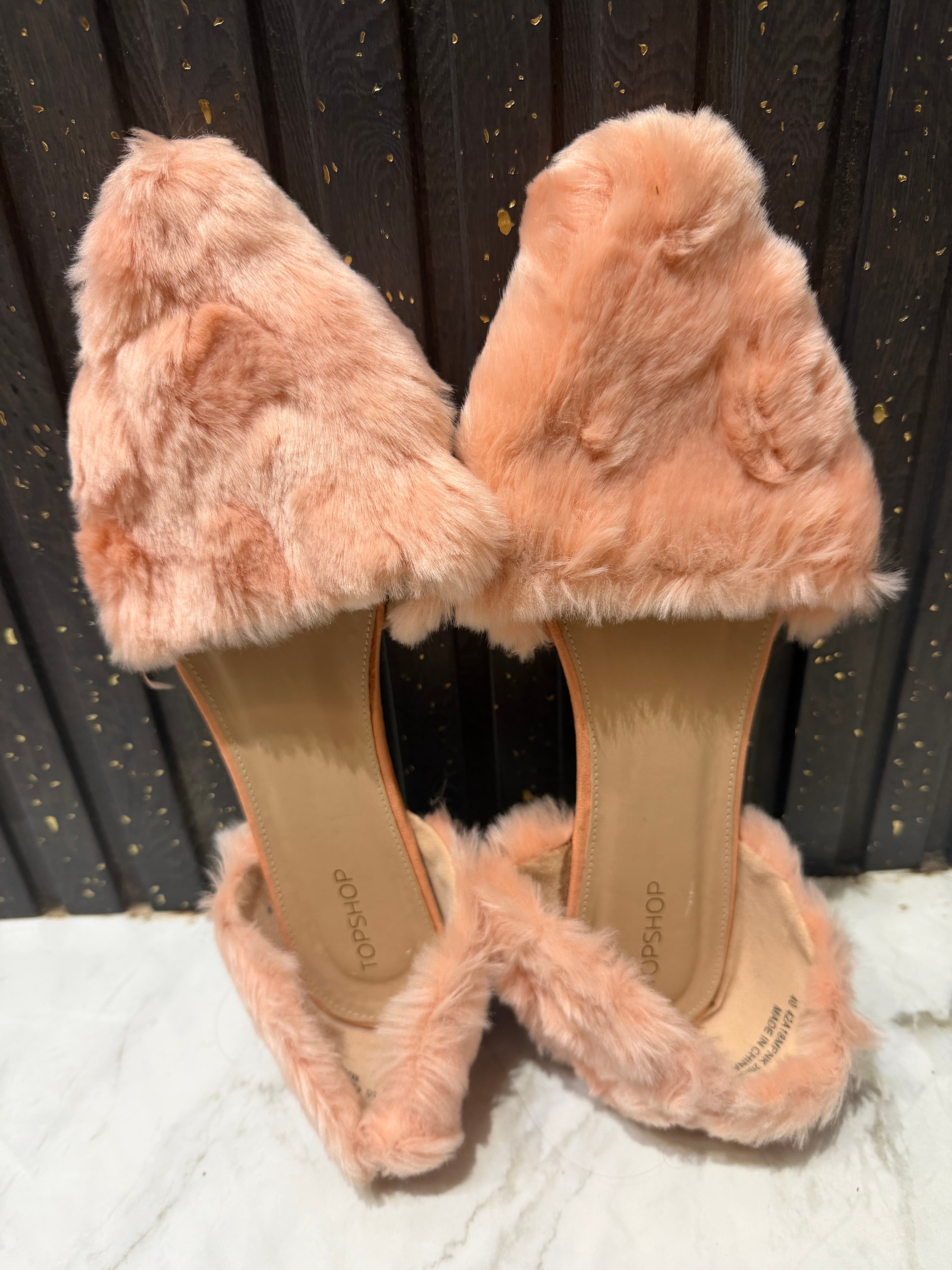 Topshop fur flats  - Image 1